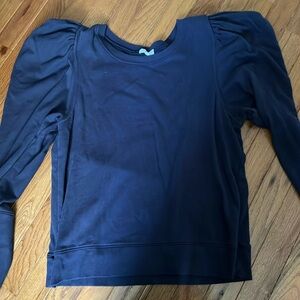 GOLDIE navy blue puff shoulder sweatshirt. Worn a few times.